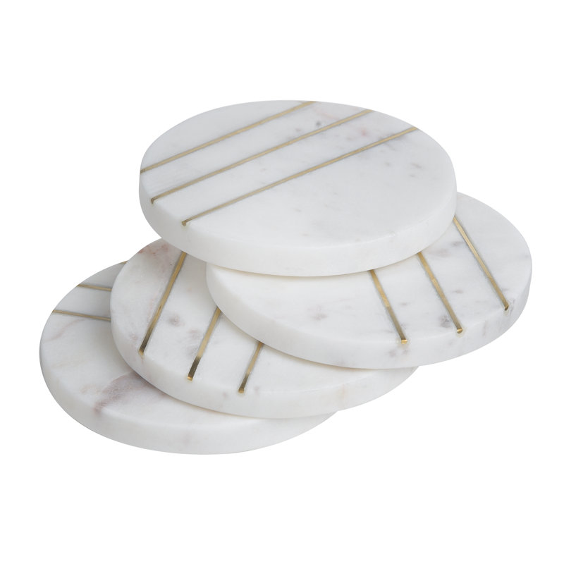 Mercer41 Round Marble Coaster & Reviews Wayfair